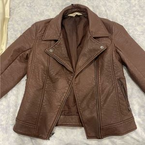 Brown Leather Jacket Hollister